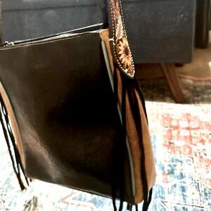 Nocona Belt Co.® Ladies' Tooled Strap Cross-Body - Hand Tooled